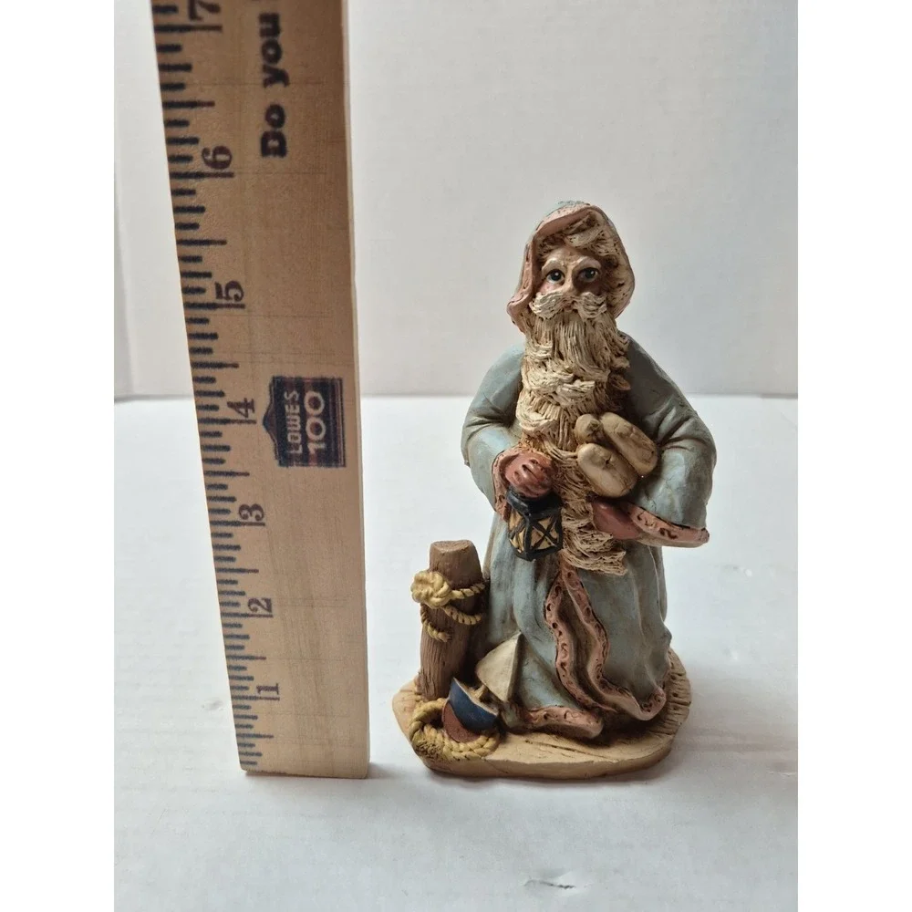 Vintage 1992 Wood World Nautical Santa Figurine‎ Made in USA Coastal Father Boat